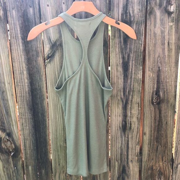 Roxy Olive Racer Back Skinny Muscle Tank Sz S - Picture 3 of 5